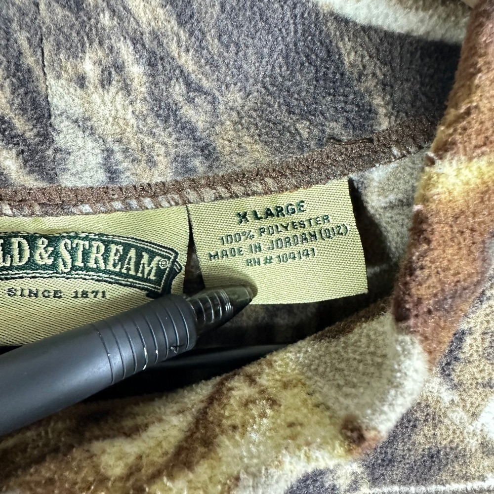 Field & Stream Camo Fleece Pullover Mens XL Real Tree Mock Neck Long Sleeve - Picture 3 of 7
